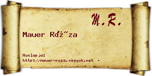 Mauer Róza névjegykártya